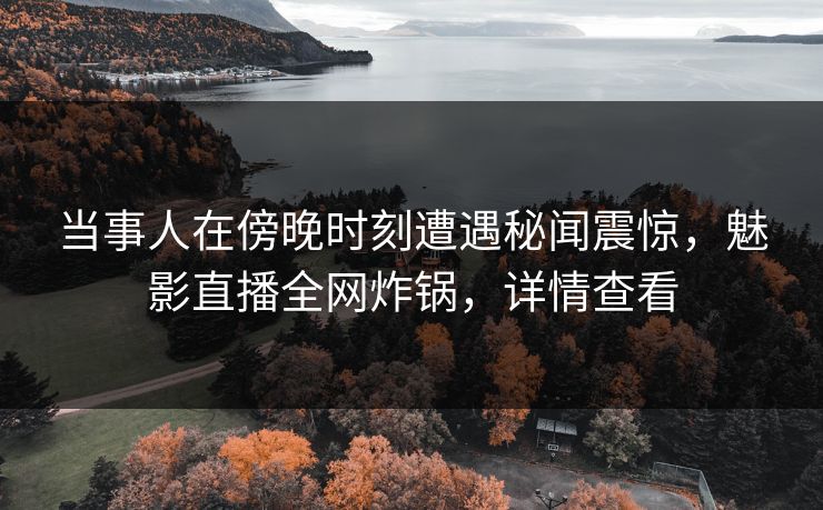 当事人在傍晚时刻遭遇秘闻震惊，魅影直播全网炸锅，详情查看