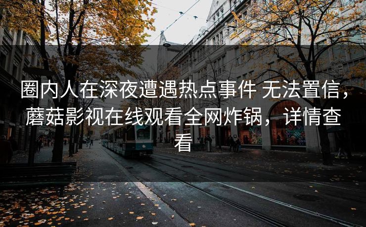 圈内人在深夜遭遇热点事件 无法置信，蘑菇影视在线观看全网炸锅，详情查看